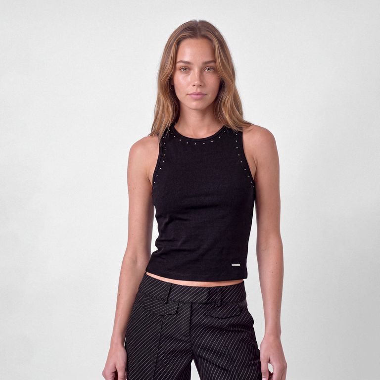 Polera Tank Tachas Mujer