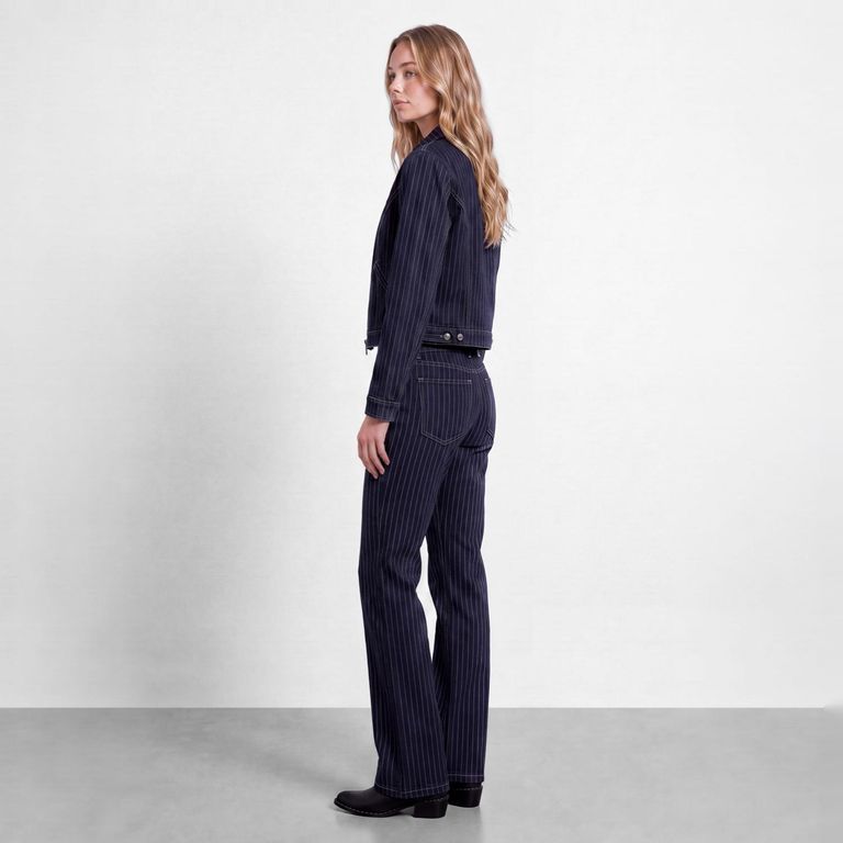 Pantalón Denim Rayado Mujer