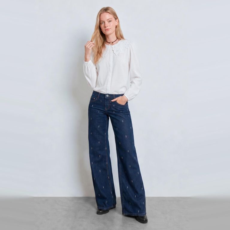 Blusa Cuello Bobo Embroidery Mujer