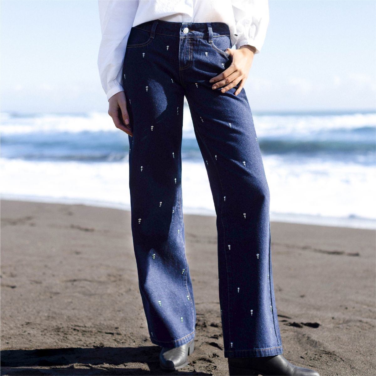 RAINDOOR - Pantalón Gotas Strass Indigo Mujer Raindoor