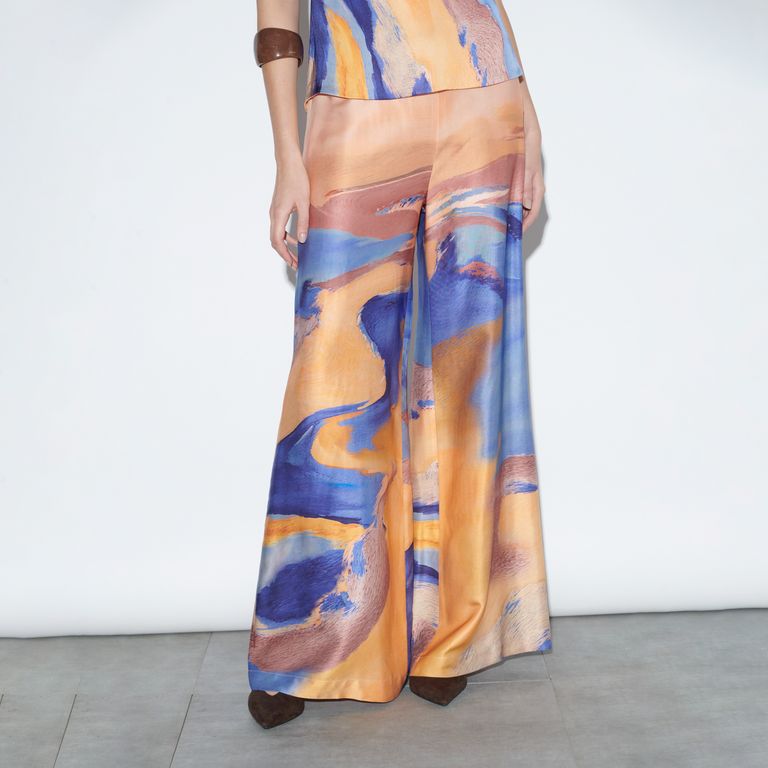 Pantalón Tiro Alto Estampado Mujer
