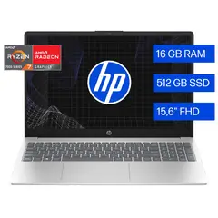 HP - Notebook 15-fc0372la, AMD Ryzen 7, 16 GB RAM, 512 GB SSD, 15.6" FHD
