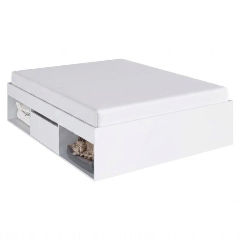 Cama Multifuncional 2 Plazas Blanca