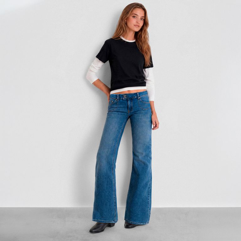 Pantalón Pretina Botones Mujer