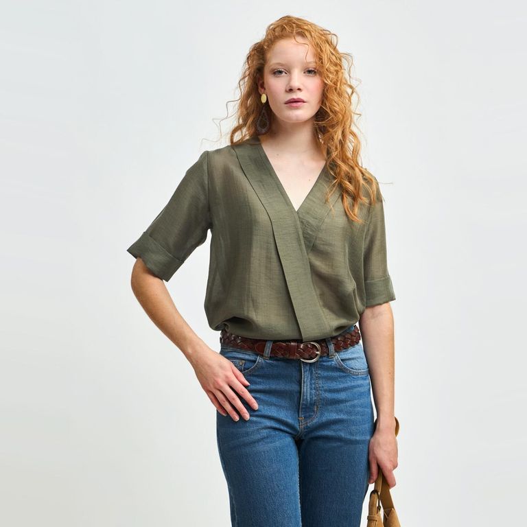 Blusa Manga Corta Mujer