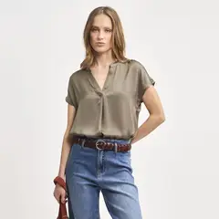 SAVILLE ROW - Blusa Sin Mangas Cuello V Mujer