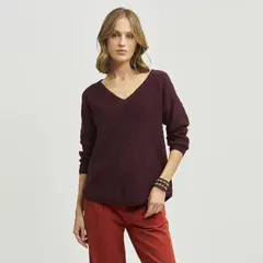 SAVILLE ROW - Sweater Córcega Algodón Cuello V Mujer
