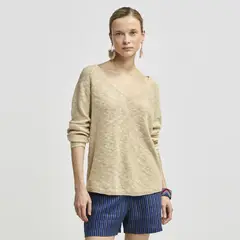SAVILLE ROW - Sweater Córcega Algodón Cuello V Mujer