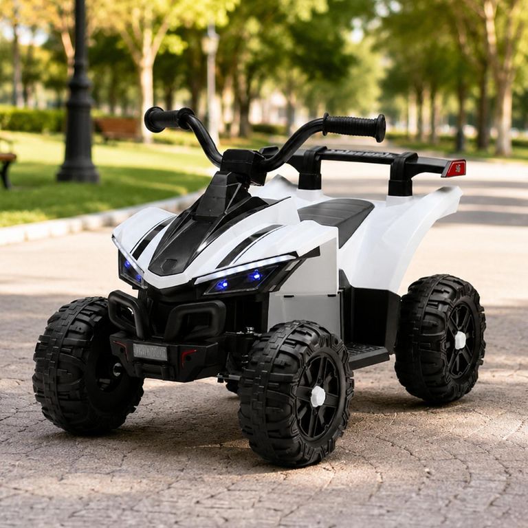 Cuatrimoto Infantil A Batería Atv Kidscool Blanco 12V Doble Motor
