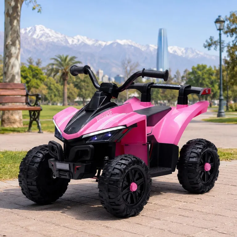 Cuatrimoto Infantil A Batería Atv Kidscool Rosado 12V Doble Motor