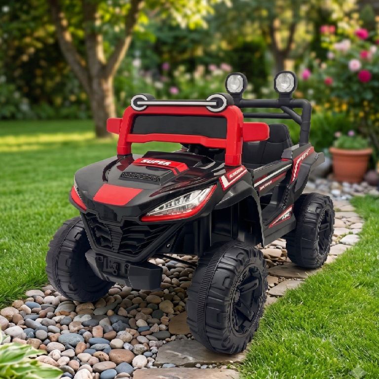 Auto A Batería Buggy Monster Negro 4X4 Kidscool 12V Control Remoto