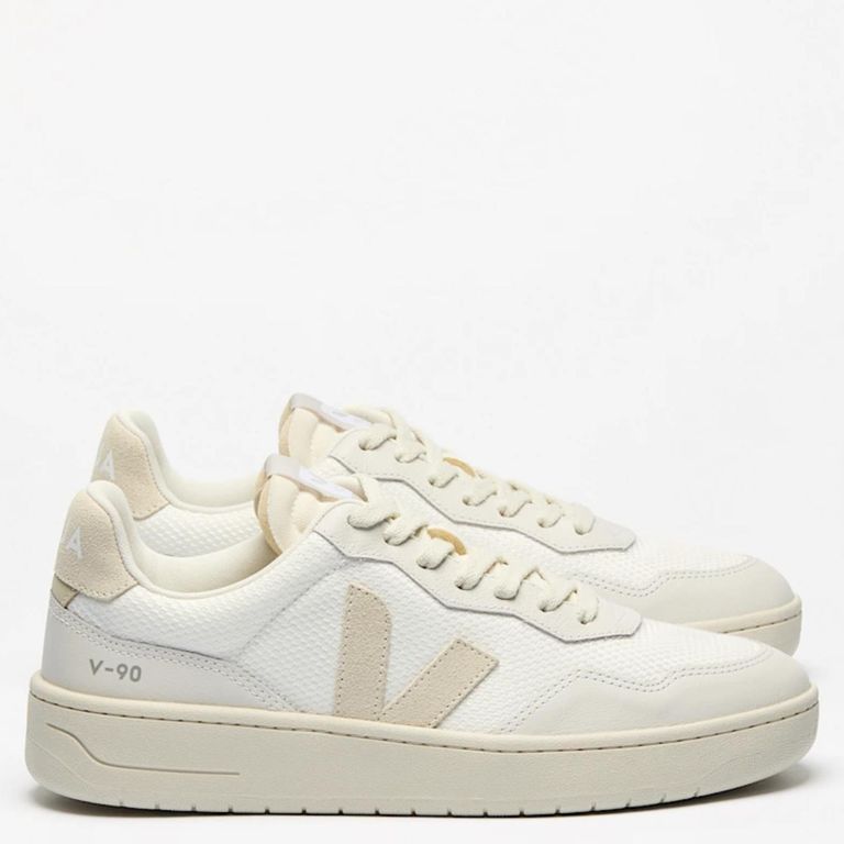 V-90 B-M Zapatilla Urbana Mujer Cuero Blanco