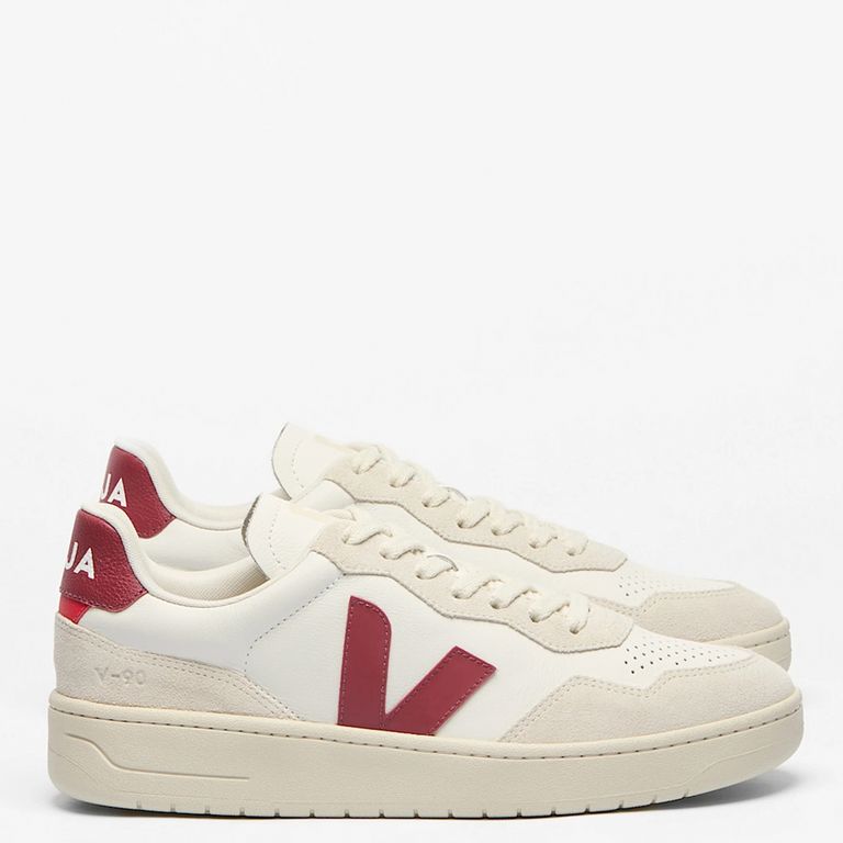 V-90 Le Zapatilla Urbana Hombre Cuero Blanco