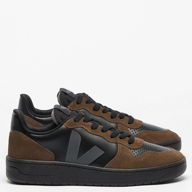 V-10 Lea Zapatilla Urbana Hombre Cuero Negro