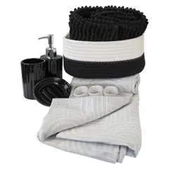 DORAL - Set Baño Lucia 18 Pzas Negro