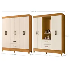 VEKKAHOME - Combo Clóset Mobi 6 Puertas + Clóset Mobi 6 Puertas