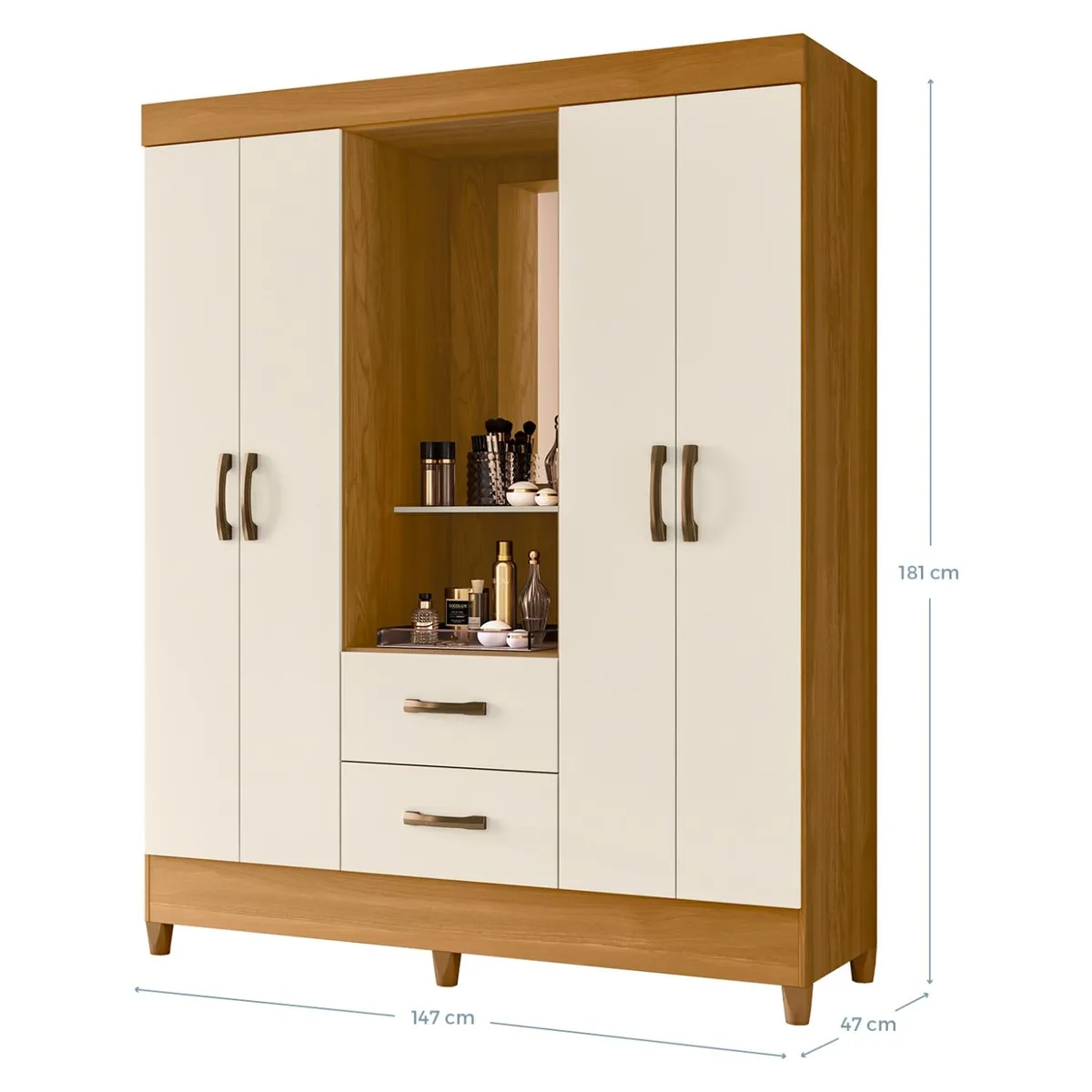 VEKKAHOME - Clóset Capri Mobi 4 Puertas 2 Cajones Vekkahome