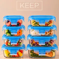 KEEP - Set 8 Contenedores Herméticos Vidrio Tupper