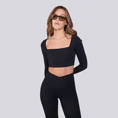 LGND - Peto Manga Larga Negro Mujer