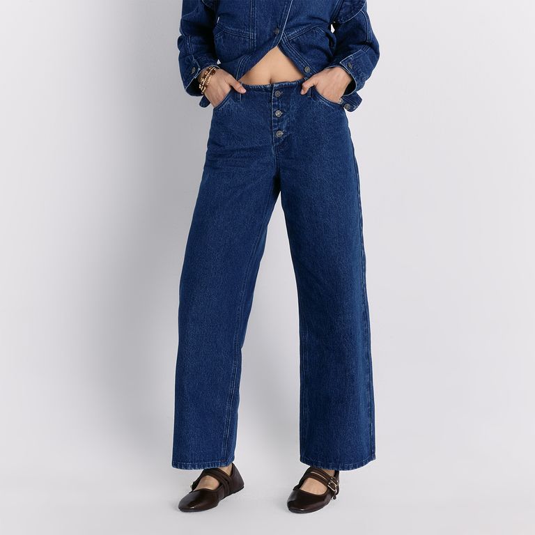 Pantalón sin Pretina Denim Mujer
