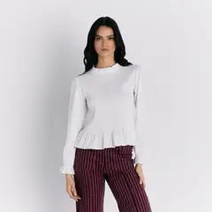 LOUNGE - Blusa Panal Gardenia Mujer