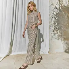 LOUNGE - Pantalón Rayas Boho Loto Mujer