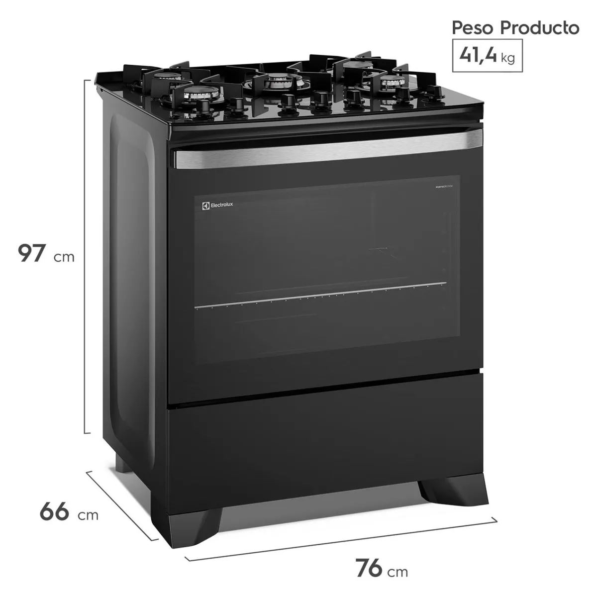 ELECTROLUX - Cocina A Gas 5 Platos F5EPB Electrolux