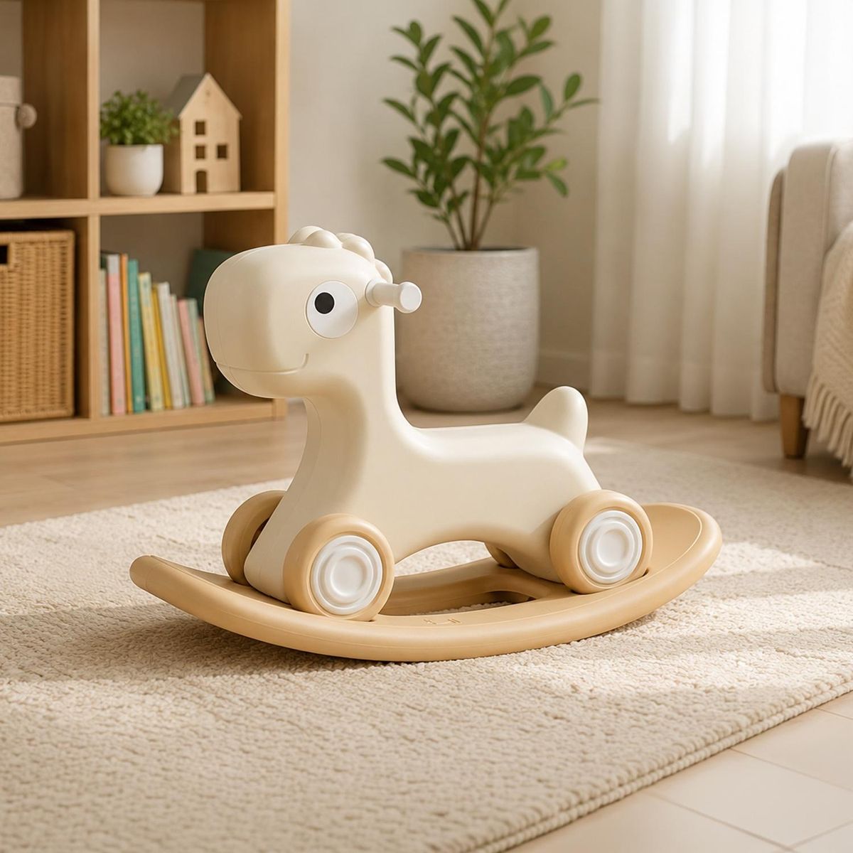 KIDS COOL - Caminador Mecedor Caballito 3 En 1 Kidscool Crudo Neutro Estilo Off White