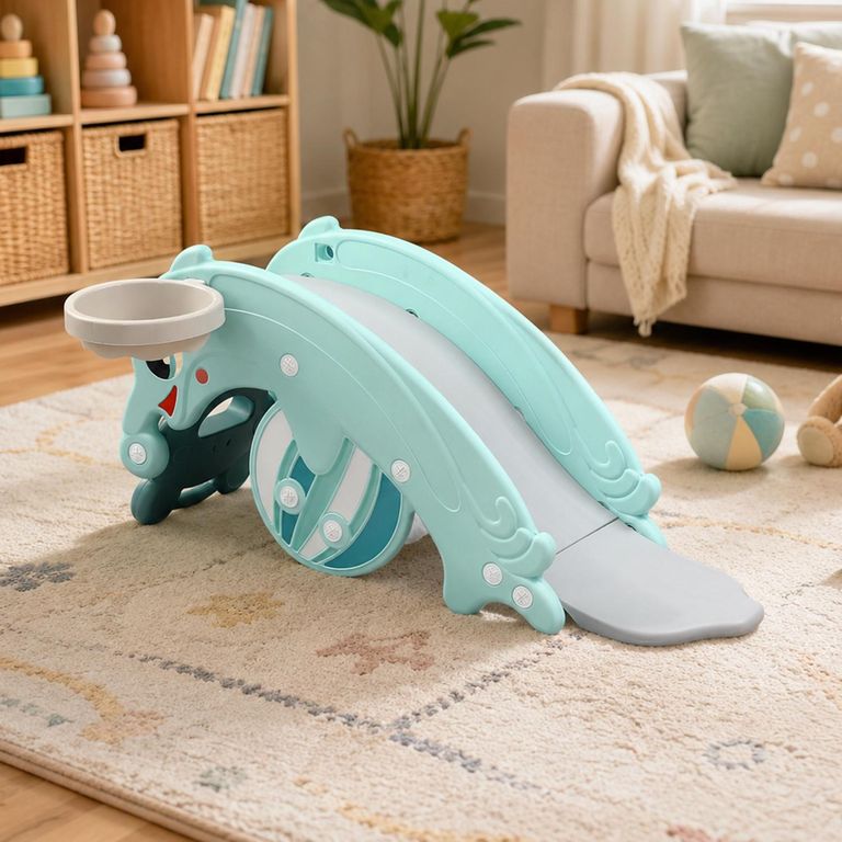 KIDS COOL Resbalín Mecedor Delfín 2 Funciones Kidscool Verde Menta