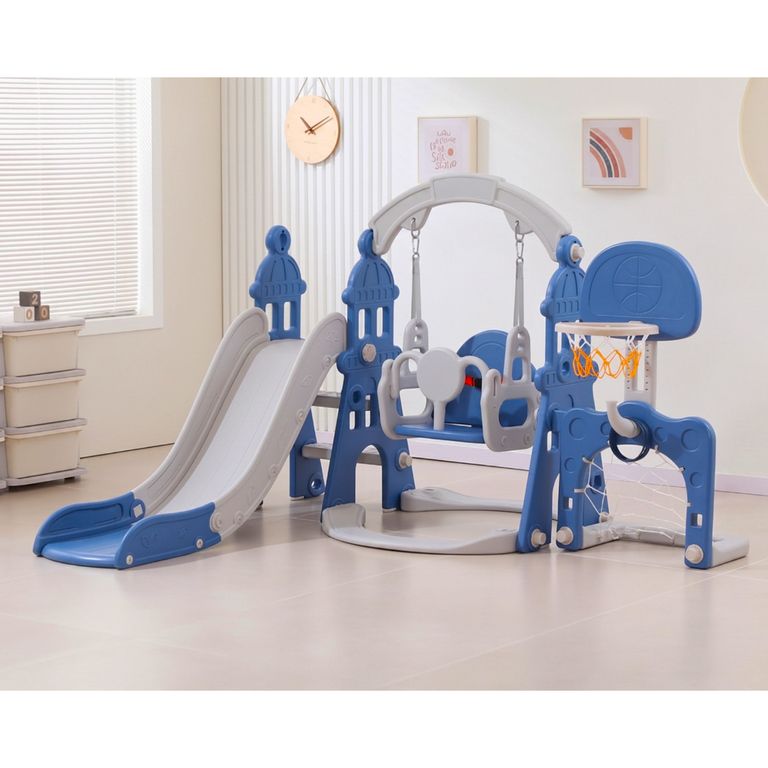 Resbalín Columpio Infantil 5 En 1 Kidscool Centro De Juegos Azul