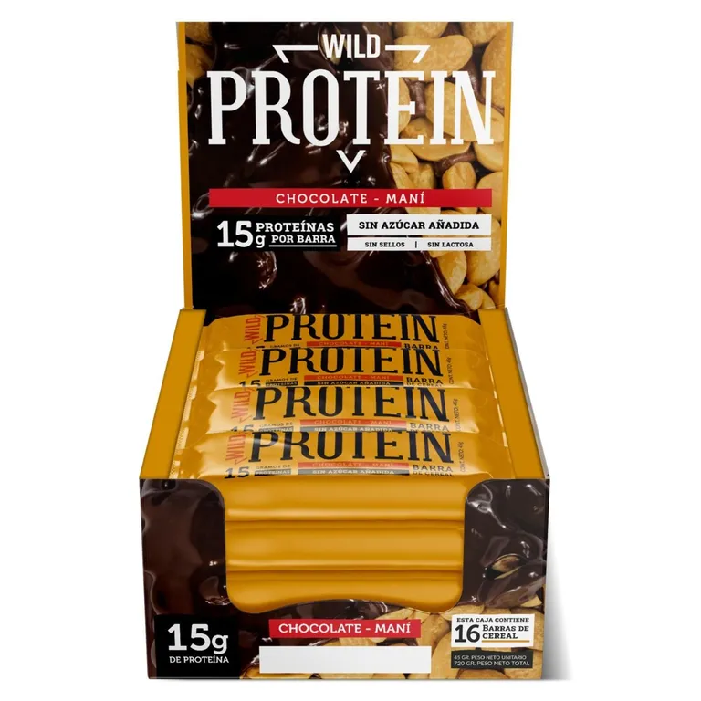 Barras de Proteína Chocolate + Mani 16 unidades