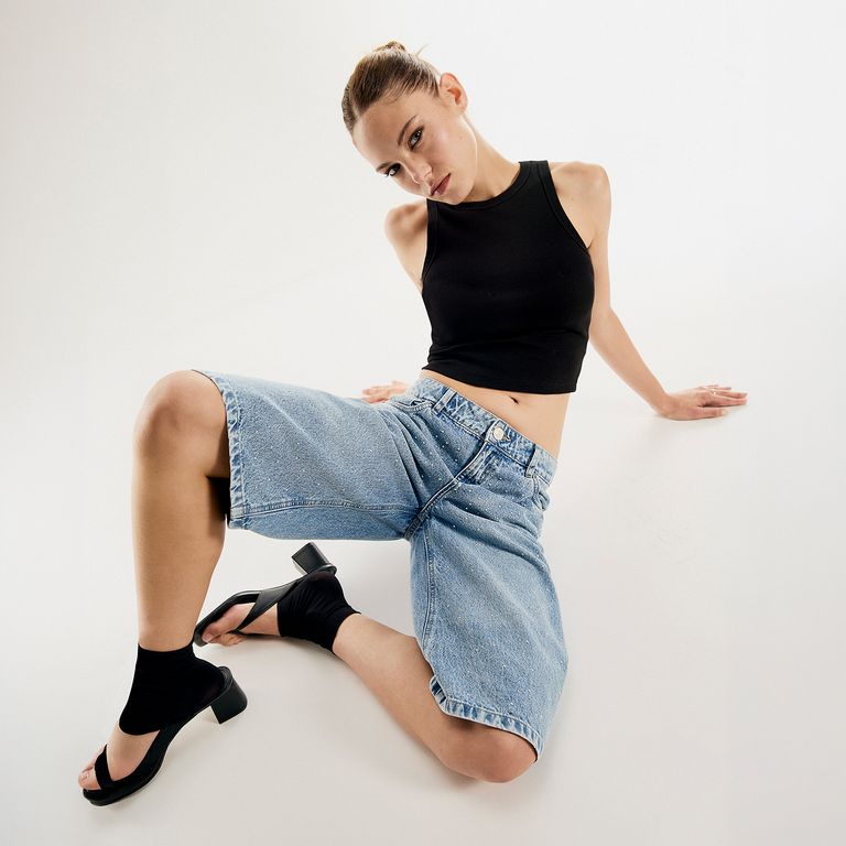 Short Bermuda Brillos Mujer