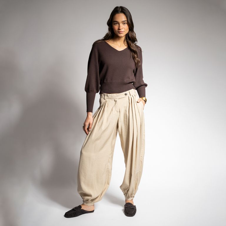 Pantalón Baggy Tiro Medio Mujer