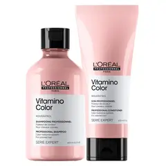 LOREAL PROFESSIONNEL - Set Profesional Cuidado del Color Shampoo 300ml + Acondicionador 200ml Vitamino Color
