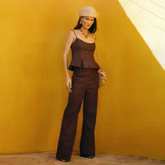 SAINTMALE - Pantalón Lino Melt Mujer Tiro Medio