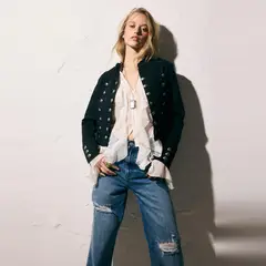 SAINTMALE - Chaqueta Napoleon Negra Mujer