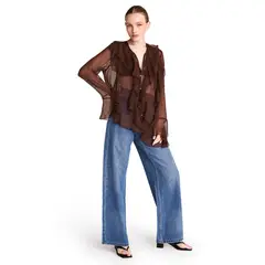 SAINTMALE - Jeans Stress Strey Tiro Medio Mujer
