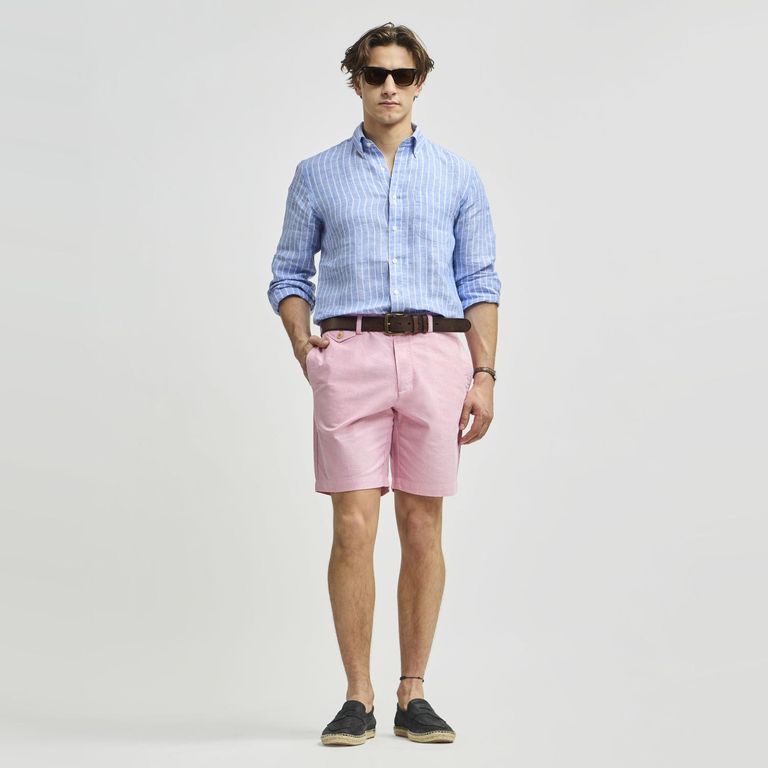 Bermuda Clásico Sin Pinzas Tela Oxford Hombre