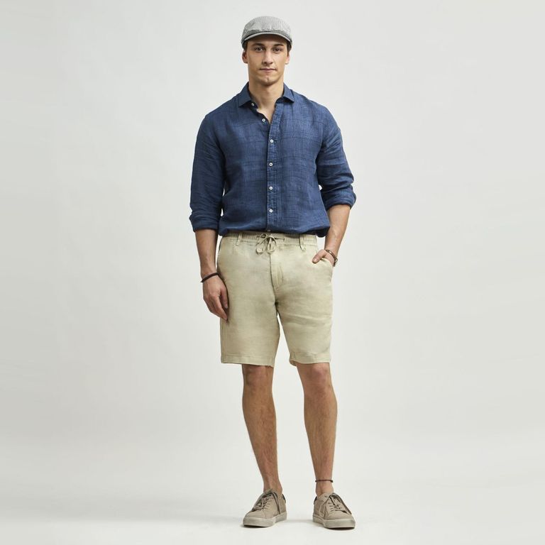 Short Dorset Vintage Sin Pinzas Lino Hombre