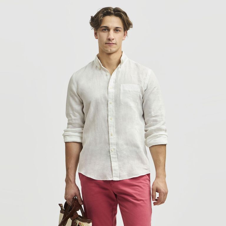 Camisa Manga Larga Lino Hombre