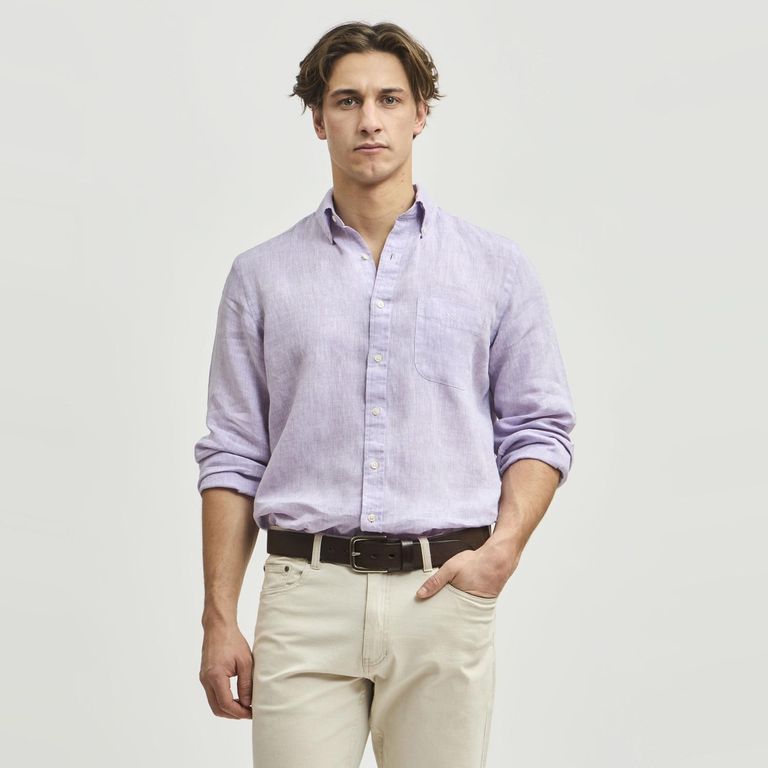 Camisa Manga Larga Lino Hombre