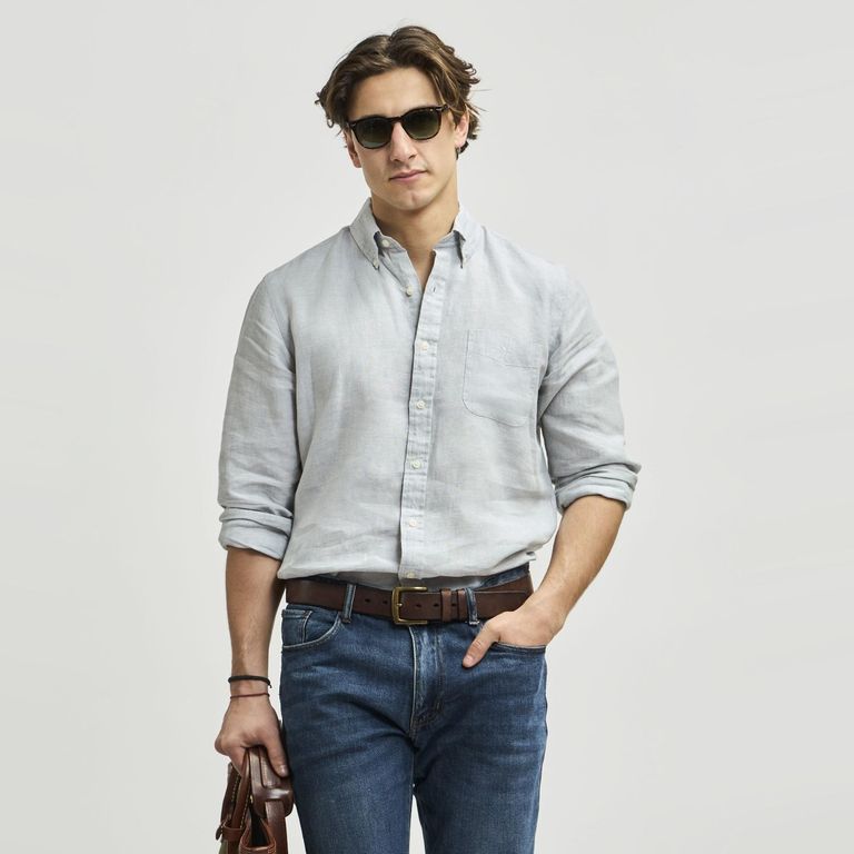Camisa Manga Larga Lino Hombre