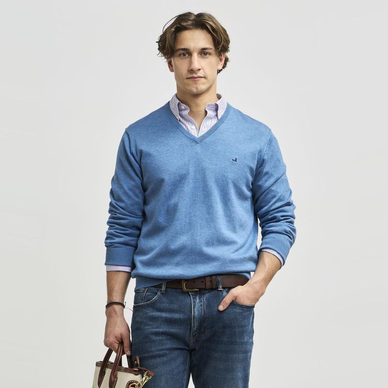 Sweater Cuello V Hombre