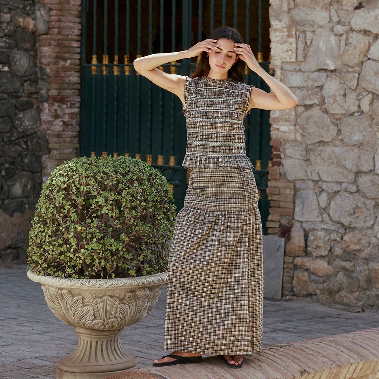 Falda Alba Panal Mujer