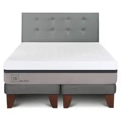CIC - Cama Europea Balance 2 Plazas BD Respaldo Gris