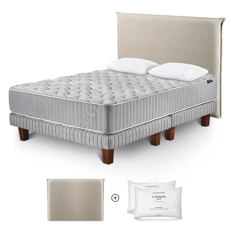 Cama Europea Hybrid Wool 2 Plazas