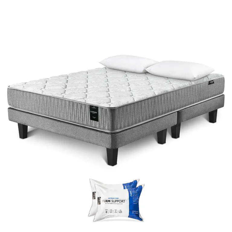 Cama Box Spring Calm 2 Plazas x 2.00 mt + Almohada Firm Support +