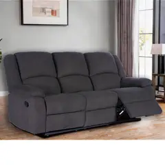 ROSEN - Sofá Reclinable Tela Manual Albany 3 Cuerpos Café