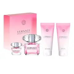 VERSACE - Set Perfume Mujer Bright Crystal Edt 90 ml + 5 ml + Body Lotion + Body Shower