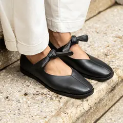 LUAU SHOES - Ballerina Amaya Mujer Cuero Negro Luau